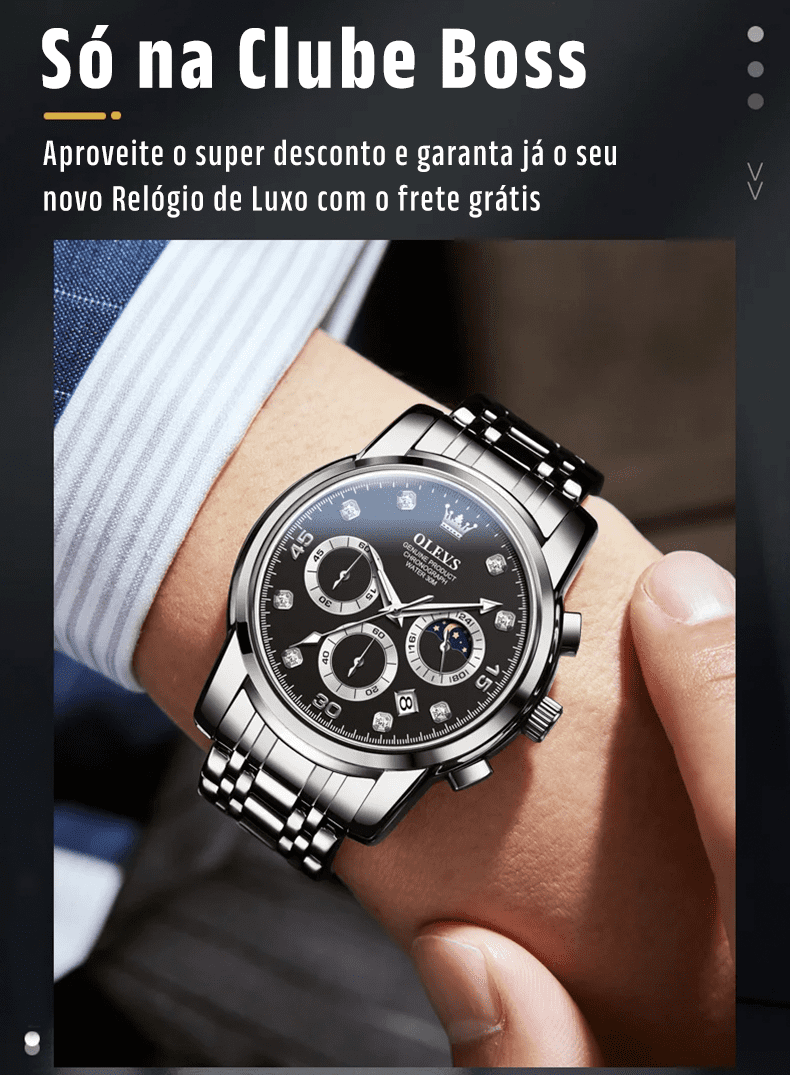 Relógio Clássico de Luxo [A PROVA D'ÁGUA] - Clube Boss
