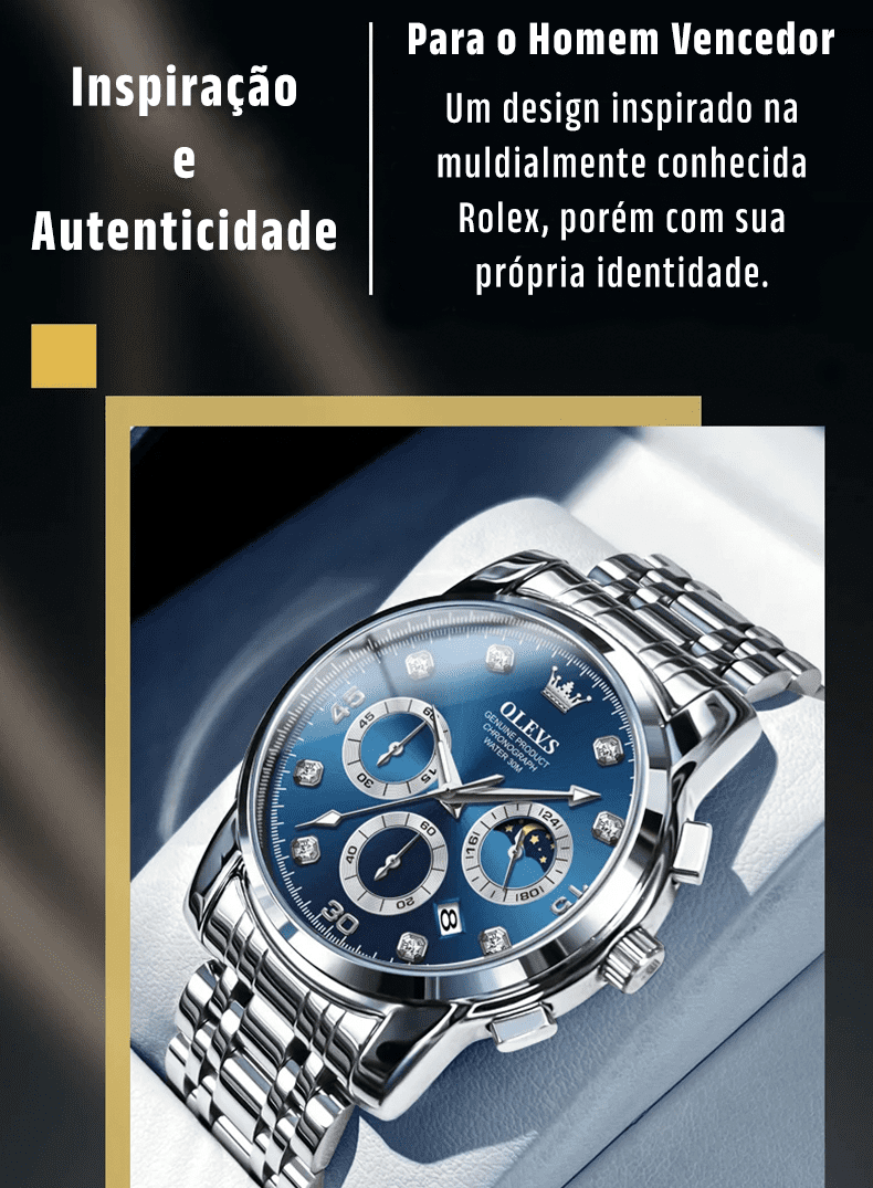 Relógio Clássico de Luxo [A PROVA D'ÁGUA] - Clube Boss