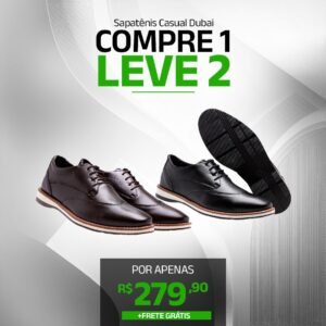Kit 2 Pares Sapatênis Casual Dubai De Amarrar Versales Masculino Preto E Capuccino