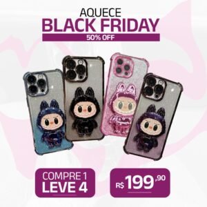Capinha Viral Exclusive Labubu™ iPhone - Clube Boss - Kit 4 em 1